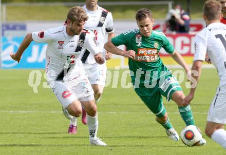 Fussball Bundesliga. RZ Pellets WAC gegen SK Rapid Wien. Boris Huettenbrenner, (WAC),  Louis Schaub (Wien). Wolfsberg, am 16.5.2015.
Foto: Kuess

---
pressefotos, pressefotografie, kuess, qs, qspictures, sport, bild, bilder, bilddatenbank