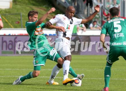 Fussball Bundesliga. RZ Pellets WAC gegen SK Rapid Wien. De Oliveira Silvio Carlos, (WAC), Maximilian Hofmann (Wien). Wolfsberg, am 16.5.2015.
Foto: Kuess

---
pressefotos, pressefotografie, kuess, qs, qspictures, sport, bild, bilder, bilddatenbank