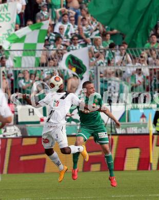 Fussball Bundesliga. RZ Pellets WAC gegen SK Rapid Wien. De Oliveira Silvio Carlos,  (WAC), Christopher Dibon (Wien). Wolfsberg, am 16.5.2015.
Foto: Kuess

---
pressefotos, pressefotografie, kuess, qs, qspictures, sport, bild, bilder, bilddatenbank