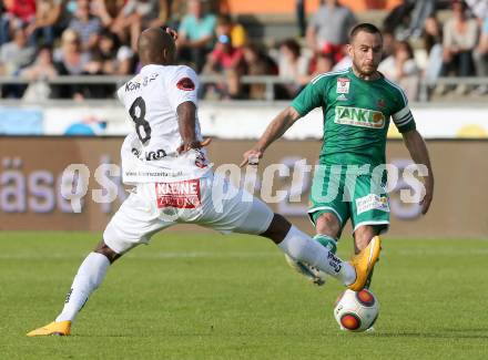 Fussball Bundesliga. RZ Pellets WAC gegen SK Rapid Wien. De Oliveira Silvio Carlos, (WAC), Steffen Hofmann (Wien). Wolfsberg, am 16.5.2015.
Foto: Kuess

---
pressefotos, pressefotografie, kuess, qs, qspictures, sport, bild, bilder, bilddatenbank