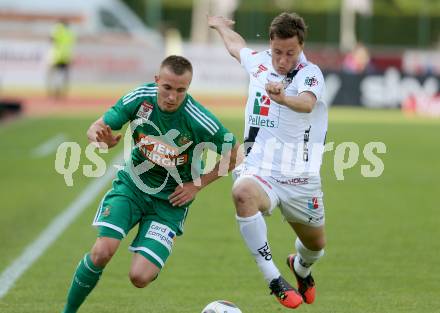 Fussball Bundesliga. RZ Pellets WAC gegen SK Rapid Wien. Dario Baldauf, (WAC), Christopher Dibon (Wien). Wolfsberg, am 16.5.2015.
Foto: Kuess

---
pressefotos, pressefotografie, kuess, qs, qspictures, sport, bild, bilder, bilddatenbank