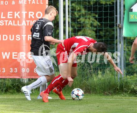 Fussball. Unterliga Ost. Ludmannsdorf gegen KAC 1909. Patrick Quantschnig (Ludmannsdorf), Thomas Watscher (KAC 1909). Ludmannsdorf, 31.5.2015.
Foto: Kuess
---
pressefotos, pressefotografie, kuess, qs, qspictures, sport, bild, bilder, bilddatenbank