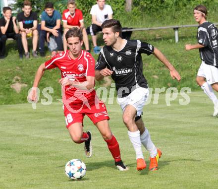 Fussball. Unterliga Ost. Ludmannsdorf gegen KAC 1909. Markus Partl (Ludmannsdorf), David Rass (KAC 1909). Ludmannsdorf, 31.5.2015.
Foto: Kuess
---
pressefotos, pressefotografie, kuess, qs, qspictures, sport, bild, bilder, bilddatenbank