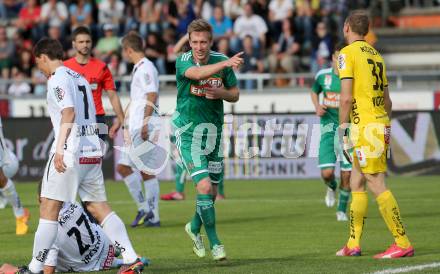 Fussball Bundesliga. RZ Pellets WAC gegen SK Rapid Wien. Torjubel Robert Beric (Wien). Wolfsberg, am 16.5.2015.
Foto: Kuess

---
pressefotos, pressefotografie, kuess, qs, qspictures, sport, bild, bilder, bilddatenbank