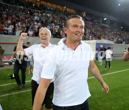 Fussball Regionalliga. Aufstiegs Play Off. SK Austria Klagenfurt gegen Parndorf. Trainer Manfred Bender, Co-Trainer Guenther Vidreis (Austria). KLagenfurt, am 9.6.2015.
Foto: Kuess
---
pressefotos, pressefotografie, kuess, qs, qspictures, sport, bild, bilder, bilddatenbank