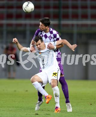 Fussball Regionalliga. Aufstiegs Play Off. SK Austria Klagenfurt gegen Parndorf. Marko Dusak, (Austria), Mario Rasic  (Parndorf). KLagenfurt, am 9.6.2015.
Foto: Kuess
---
pressefotos, pressefotografie, kuess, qs, qspictures, sport, bild, bilder, bilddatenbank