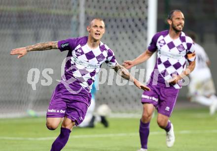 Fussball Regionalliga. Aufstiegs Play Off. SK Austria Klagenfurt gegen Parndorf. Torjubel Rajko Rep, Christian Prawda (Austria). KLagenfurt, am 9.6.2015.
Foto: Kuess
---
pressefotos, pressefotografie, kuess, qs, qspictures, sport, bild, bilder, bilddatenbank