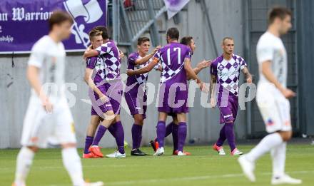 Fussball Regionalliga. Aufstiegs Play Off. SK Austria Klagenfurt gegen Parndorf. Torjubel  (Austria). KLagenfurt, am 9.6.2015.
Foto: Kuess
---
pressefotos, pressefotografie, kuess, qs, qspictures, sport, bild, bilder, bilddatenbank