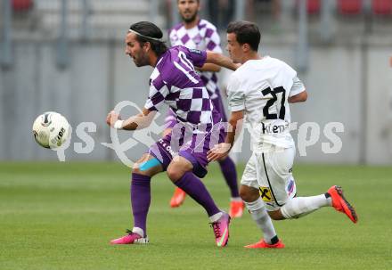 Fussball Regionalliga. Aufstiegs Play Off. SK Austria Klagenfurt gegen Parndorf. Sandro Zakany, (Austria), Patrick Kienzl  (Parndorf). KLagenfurt, am 9.6.2015.
Foto: Kuess
---
pressefotos, pressefotografie, kuess, qs, qspictures, sport, bild, bilder, bilddatenbank