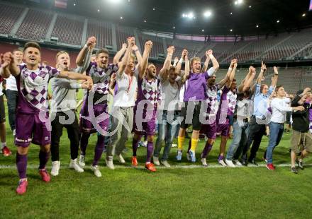 Fussball Regionalliga. Aufstiegs Play Off. SK Austria Klagenfurt gegen Parndorf. Jubel (Austria). KLagenfurt, am 9.6.2015.
Foto: Kuess
---
pressefotos, pressefotografie, kuess, qs, qspictures, sport, bild, bilder, bilddatenbank