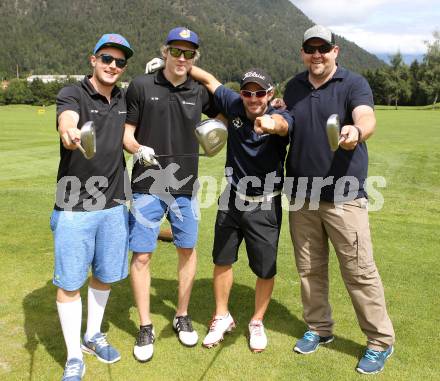 EBEL. Eishockey Bundesliga. Teambuilding VSV. Golf. Lukas Herzog, Tormanntrainer Markus Kerschbaumer. Tarvis, am 25.8.2014.
Foto: Kuess
---
pressefotos, pressefotografie, kuess, qs, qspictures, sport, bild, bilder, bilddatenbank