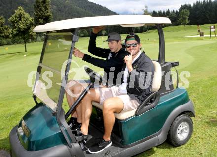 EBEL. Eishockey Bundesliga. Teambuilding VSV. Golf. Benjamin Petrik, Mario Altmann. Tarvis, am 25.8.2014.
Foto: Kuess
---
pressefotos, pressefotografie, kuess, qs, qspictures, sport, bild, bilder, bilddatenbank