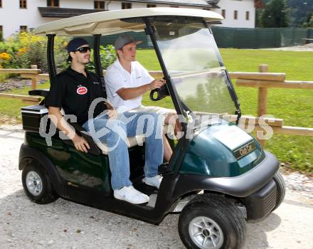 EBEL. Eishockey Bundesliga. Teambuilding VSV. Golf. Thomas Hoeneckl, Nico Brunner. Tarvis, am 25.8.2014.
Foto: Kuess
---
pressefotos, pressefotografie, kuess, qs, qspictures, sport, bild, bilder, bilddatenbank