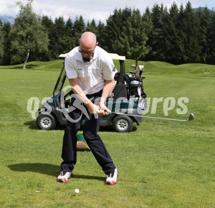 EBEL. Eishockey Bundesliga. Teambuilding VSV. Golf.  Co-Trainer Markus Peintner. Tarvis, am 25.8.2014.
Foto: Kuess
---
pressefotos, pressefotografie, kuess, qs, qspictures, sport, bild, bilder, bilddatenbank