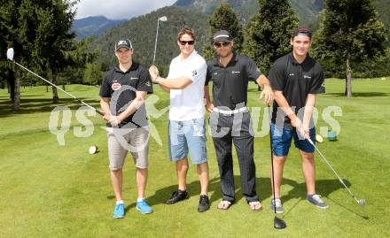 EBEL. Eishockey Bundesliga. Teambuilding VSV. Golf. Jean Philippe Lamoureux, Daniel Nageler, John Lammers, Ruslan Gelfanov. Tarvis, am 25.8.2014.
Foto: Kuess
---
pressefotos, pressefotografie, kuess, qs, qspictures, sport, bild, bilder, bilddatenbank