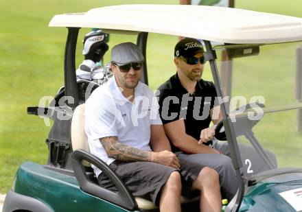 EBEL. Eishockey Bundesliga. Teambuilding VSV. Golf. Francois Fortier, Gerhard Unterluggauer. Tarvis, am 25.8.2014.
Foto: Kuess
---
pressefotos, pressefotografie, kuess, qs, qspictures, sport, bild, bilder, bilddatenbank