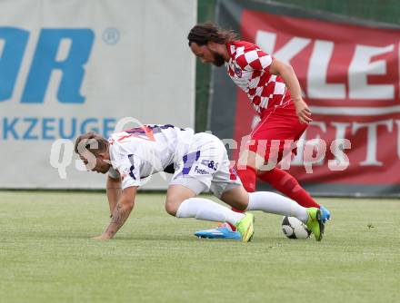 Fussball Testspiel. SAK gegen SK Austria Klagenfurt. Darijo Biscan, (SAK), Matthias Sereinig  (Austria Klagenfurt). Welzenegg, am 25.6.2015.
Foto: Kuess
---
pressefotos, pressefotografie, kuess, qs, qspictures, sport, bild, bilder, bilddatenbank