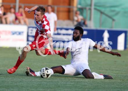 Fussball Testspiel. Annabichler SV gegen SK Austria Klagenfurt. Christian Makanda Mpaka, (ASV), Patrik Eler  (Austria). Welzenegg, am 29.6.2015.
Foto: Kuess
---
pressefotos, pressefotografie, kuess, qs, qspictures, sport, bild, bilder, bilddatenbank