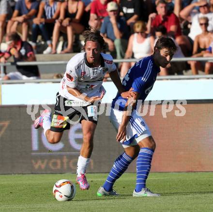 Fussball Testspiel. RZ Pellets WAC gegen Schalke 04. Philip Hellquist,  (WAC), Kaan Ayhan (Schalke). Wolfsberg, am 10.7.2015.
Foto: Kuess
---
pressefotos, pressefotografie, kuess, qs, qspictures, sport, bild, bilder, bilddatenbank