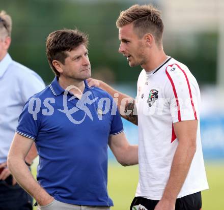 Fussball Testspiel. RZ Pellets WAC gegen Schalke 04. Dietmar Riegler, Michael Sollbauer (WAC). Wolfsberg, am 10.7.2015.
Foto: Kuess
---
pressefotos, pressefotografie, kuess, qs, qspictures, sport, bild, bilder, bilddatenbank