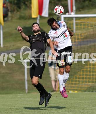 Fussball OEFB Cup. ASKOE Koettmannsdorf gegen RZ Pellets WAC.  Stephan Buergler,  (Koettmannsdorf), Joachim Standfest (WAC). Koettmannsdorf, am 19.7.2015.
Foto: Kuess
---
pressefotos, pressefotografie, kuess, qs, qspictures, sport, bild, bilder, bilddatenbank