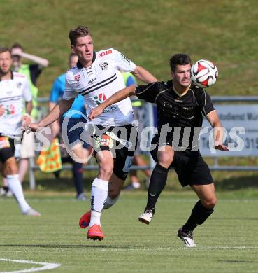 Fussball OEFB Cup. ASKOE Koettmannsdorf gegen RZ Pellets WAC.  Daniel Globotschnig, (Koettmannsdorf), Tadej Trdina  (WAC). Koettmannsdorf, am 19.7.2015.
Foto: Kuess
---
pressefotos, pressefotografie, kuess, qs, qspictures, sport, bild, bilder, bilddatenbank