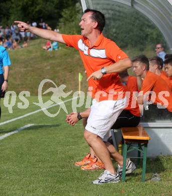 Fussball OEFB Cup. ASKOE Koettmannsdorf gegen RZ Pellets WAC.  Trainer Rudolf Perz (Koettmannsdorf). Koettmannsdorf, am 19.7.2015.
Foto: Kuess
---
pressefotos, pressefotografie, kuess, qs, qspictures, sport, bild, bilder, bilddatenbank