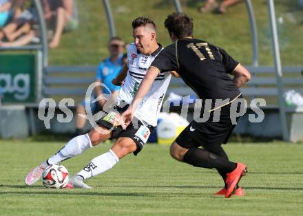 Fussball OEFB Cup. ASKOE Koettmannsdorf gegen RZ Pellets WAC.  Stephan Borovnik, (Koettmannsdorf), Christopher Wernitznig  (WAC). Koettmannsdorf, am 19.7.2015.
Foto: Kuess
---
pressefotos, pressefotografie, kuess, qs, qspictures, sport, bild, bilder, bilddatenbank