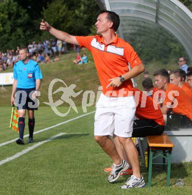 Fussball OEFB Cup. ASKOE Koettmannsdorf gegen RZ Pellets WAC.  Trainer Rudolf Perz (Koettmannsdorf). Koettmannsdorf, am 19.7.2015.
Foto: Kuess
---
pressefotos, pressefotografie, kuess, qs, qspictures, sport, bild, bilder, bilddatenbank