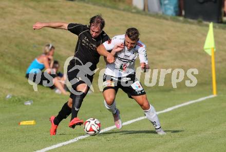 Fussball OEFB Cup. ASKOE Koettmannsdorf gegen RZ Pellets WAC.  Christian Schimmel,  (Koettmannsdorf), Christopher Wernitznig (WAC). Koettmannsdorf, am 19.7.2015.
Foto: Kuess
---
pressefotos, pressefotografie, kuess, qs, qspictures, sport, bild, bilder, bilddatenbank