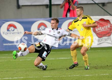 Fussball. UEFA Europa League 2015/2016. Second Qualifying Round. RZ Pellets WAC gegen FC Shakhtyor Soligorsk. Michael Sollbauer, (WAC), Nikolai Yanush (Shakhtyor Soligorsk). Klagenfurt, am 23.7.2015.
Foto: Kuess
---
pressefotos, pressefotografie, kuess, qs, qspictures, sport, bild, bilder, bilddatenbank