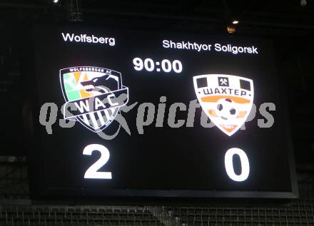 Fussball. UEFA Europa League 2015/2016. Second Qualifying Round. RZ Pellets WAC gegen FC Shakhtyor Soligorsk. Anzeigetafel. Klagenfurt, am 23.7.2015.
Foto: Kuess
---
pressefotos, pressefotografie, kuess, qs, qspictures, sport, bild, bilder, bilddatenbank