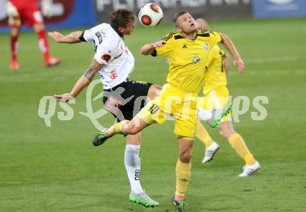 Fussball. UEFA Europa League 2015/2016. Second Qualifying Round. RZ Pellets WAC gegen FC Shakhtyor Soligorsk. Michael Sollbauer, (WAC), Nikolai Yanush (Shakhtyor Soligorsk). Klagenfurt, am 23.7.2015.
Foto: Kuess
---
pressefotos, pressefotografie, kuess, qs, qspictures, sport, bild, bilder, bilddatenbank