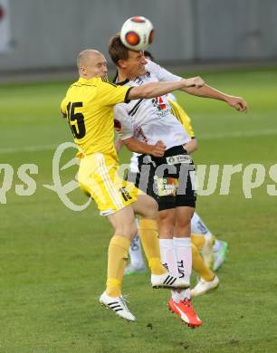 Fussball. UEFA Europa League 2015/2016. Second Qualifying Round. RZ Pellets WAC gegen FC Shakhtyor Soligorsk. Daniel Drescher, (WAC), Dmitri Komarovski (Shakhtyor Soligorsk). Klagenfurt, am 23.7.2015.
Foto: Kuess
---
pressefotos, pressefotografie, kuess, qs, qspictures, sport, bild, bilder, bilddatenbank