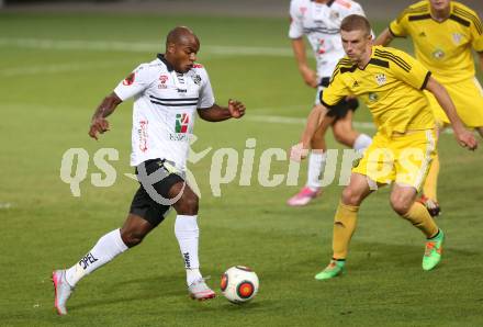 Fussball. UEFA Europa League 2015/2016. Second Qualifying Round. RZ Pellets WAC gegen FC Shakhtyor Soligorsk. Silvio, (WAC), Pavel Rybak (Shakhtyor Soligorsk). Klagenfurt, am 23.7.2015.
Foto: Kuess
---
pressefotos, pressefotografie, kuess, qs, qspictures, sport, bild, bilder, bilddatenbank