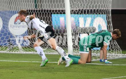 Fussball. UEFA Europa League 2015/2016. Second Qualifying Round. RZ Pellets WAC gegen FC Shakhtyor Soligorsk. Torjubel Michael Sollbauer,  (WAC), Vladimir Bushma (Shakhtyor Soligorsk). Klagenfurt, am 23.7.2015.
Foto: Kuess
---
pressefotos, pressefotografie, kuess, qs, qspictures, sport, bild, bilder, bilddatenbank