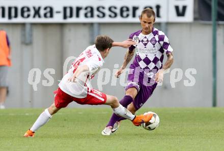 Fussball. Sky go Erste Liga. SK Austria Klagenfurt gegen FC Liefering. Rajko Rep, (Klagenfurt), Alexander Joppich (Liefering). Klagenfurt, am 24.7.2015.
Foto: Kuess
---
pressefotos, pressefotografie, kuess, qs, qspictures, sport, bild, bilder, bilddatenbank