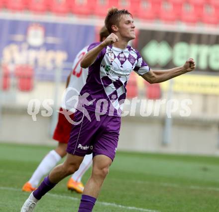 Fussball. Sky go Erste Liga. SK Austria Klagenfurt gegen FC Liefering. Torjubel Patrik Eler, (Klagenfurt). Klagenfurt, am 24.7.2015.
Foto: Kuess
---
pressefotos, pressefotografie, kuess, qs, qspictures, sport, bild, bilder, bilddatenbank