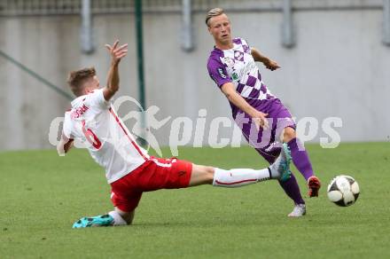 Fussball. Sky go Erste Liga. SK Austria Klagenfurt gegen FC Liefering. Fabian Miesenboeck,(Klagenfurt), Philipp Wiesinger (Liefering). Klagenfurt, am 24.7.2015.
Foto: Kuess
---
pressefotos, pressefotografie, kuess, qs, qspictures, sport, bild, bilder, bilddatenbank