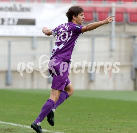 Fussball. Sky go Erste Liga. SK Austria Klagenfurt gegen FC Liefering. Torjubel Christian Falk (Klagenfurt). Klagenfurt, am 24.7.2015.
Foto: Kuess
---
pressefotos, pressefotografie, kuess, qs, qspictures, sport, bild, bilder, bilddatenbank