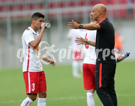 Fussball. Sky go Erste Liga. SK Austria Klagenfurt gegen FC Liefering. Leite Da Silva Luan, Trainer Thomas Letsch (Liefering). Klagenfurt, am 24.7.2015.
Foto: Kuess
---
pressefotos, pressefotografie, kuess, qs, qspictures, sport, bild, bilder, bilddatenbank