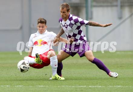 Fussball. Sky go Erste Liga. SK Austria Klagenfurt gegen FC Liefering. Rajko Rep, (Klagenfurt), Michael Brandner  (Liefering). Klagenfurt, am 24.7.2015.
Foto: Kuess
---
pressefotos, pressefotografie, kuess, qs, qspictures, sport, bild, bilder, bilddatenbank