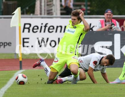 Fussball. Tipico Bundesliga. RZ Pellets WAC gegen FK Austria Wien. Joachim Standfest, (WAC), Philipp Zulechner  (Wien). Wolfsberg, am 26.7.2015.
Foto: Kuess
Foto: Kuess

---
pressefotos, pressefotografie, kuess, qs, qspictures, sport, bild, bilder, bilddatenbank