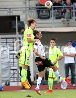 Fussball. Tipico Bundesliga. RZ Pellets WAC gegen FK Austria Wien. Philipp Hellquist, (WAC), Lukas Rotpuller  (Wien). Wolfsberg, am 26.7.2015.
Foto: Kuess
Foto: Kuess

---
pressefotos, pressefotografie, kuess, qs, qspictures, sport, bild, bilder, bilddatenbank