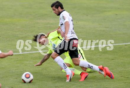 Fussball. Tipico Bundesliga. RZ Pellets WAC gegen FK Austria Wien. Ynclan Pajares Jacobo Maria, (WAC), Christoph Martschinko  (Wien). Wolfsberg, am 26.7.2015.
Foto: Kuess
Foto: Kuess

---
pressefotos, pressefotografie, kuess, qs, qspictures, sport, bild, bilder, bilddatenbank