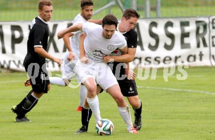 Fussball Regionalliga. Annabichler SV gegen RZ Pellets WAC Amateure.  Andreas Tiffner,  (ASV), Stefan Moll (WAC). Annabichl, am 26.7.2015.
Foto: Kuess
---
pressefotos, pressefotografie, kuess, qs, qspictures, sport, bild, bilder, bilddatenbank