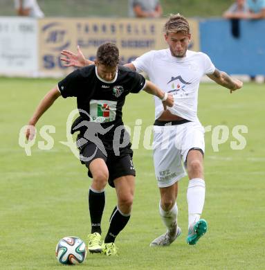 Fussball Regionalliga. Annabichler SV gegen RZ Pellets WAC Amateure.  Marco Leininger,  (ASV), Bastian Rupp (WAC). Annabichl, am 26.7.2015.
Foto: Kuess
---
pressefotos, pressefotografie, kuess, qs, qspictures, sport, bild, bilder, bilddatenbank