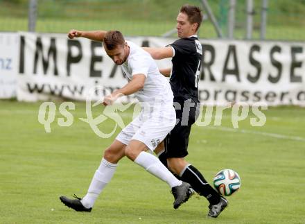 Fussball Regionalliga. Annabichler SV gegen RZ Pellets WAC Amateure.  Mustafa Nukic,  (ASV), Stefan Moll (WAC). Annabichl, am 26.7.2015.
Foto: Kuess
---
pressefotos, pressefotografie, kuess, qs, qspictures, sport, bild, bilder, bilddatenbank