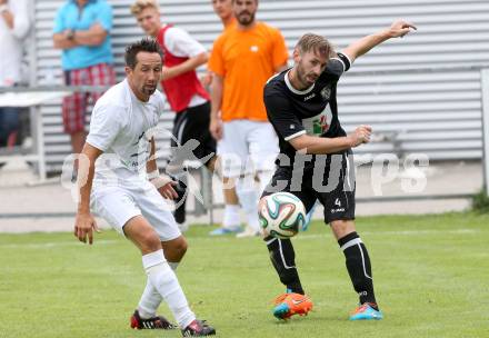 Fussball Regionalliga. Annabichler SV gegen RZ Pellets WAC Amateure.  Matthias Dollinger,  (ASV), Christoph Jakob Cemernjak (WAC). Annabichl, am 26.7.2015.
Foto: Kuess
---
pressefotos, pressefotografie, kuess, qs, qspictures, sport, bild, bilder, bilddatenbank