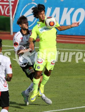 Fussball. Tipico Bundesliga. RZ Pellets WAC gegen FK Austria Wien. Boris Huettenbrenner,  (WAC),  Roi Kehat (Wien). Wolfsberg, am 26.7.2015.
Foto: Kuess
Foto: Kuess

---
pressefotos, pressefotografie, kuess, qs, qspictures, sport, bild, bilder, bilddatenbank